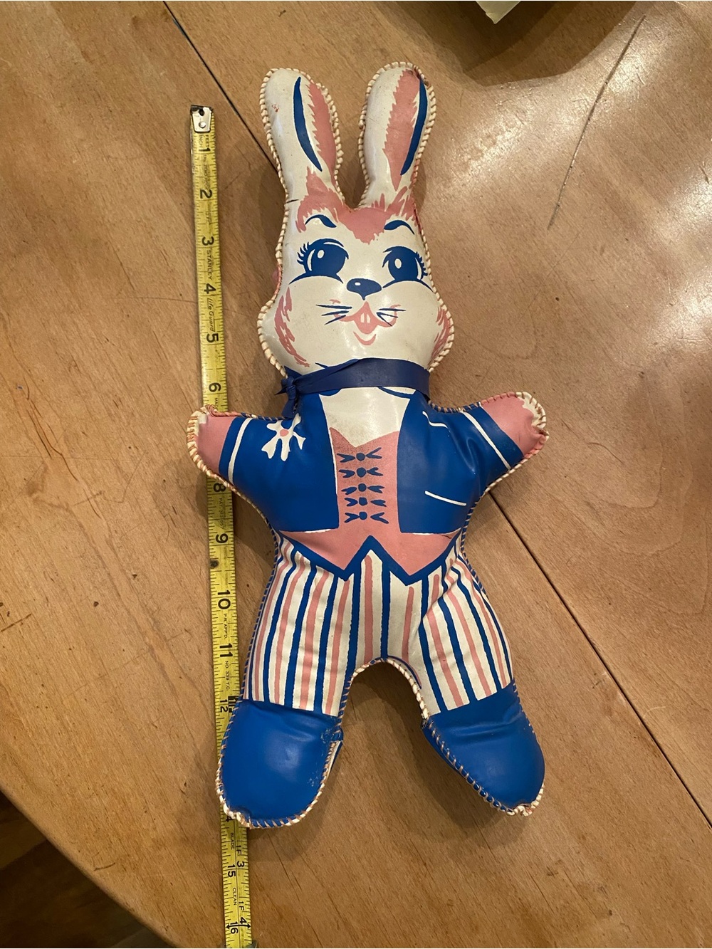 Vintage mid-century-style vinyl/oilcloth bunny